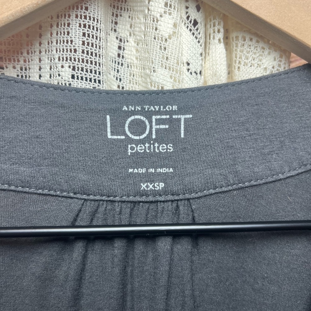 LOFT Cotton/Modal Sleeveless Top with Floral Ruffle Accents - Picture 5 of 7